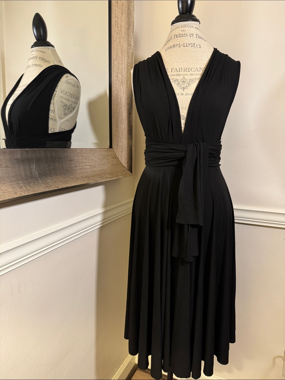 Butter by Nadia Black Wrap Midi Dress | One Size